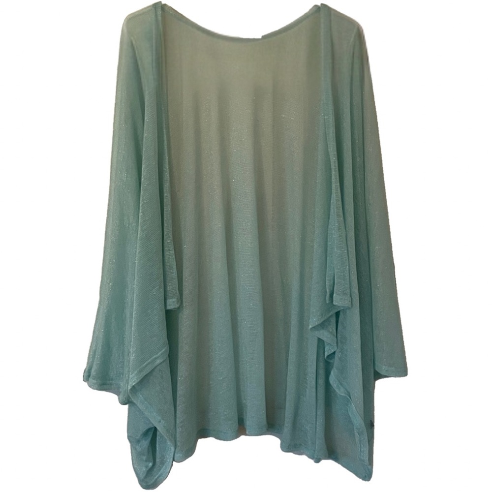 Blue Sparkle Batwing Cardigan Duster Coverup by Janice Women’s OS